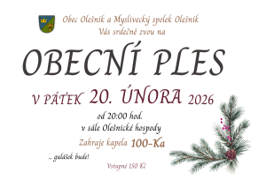 Pozvánka - Obecní ples